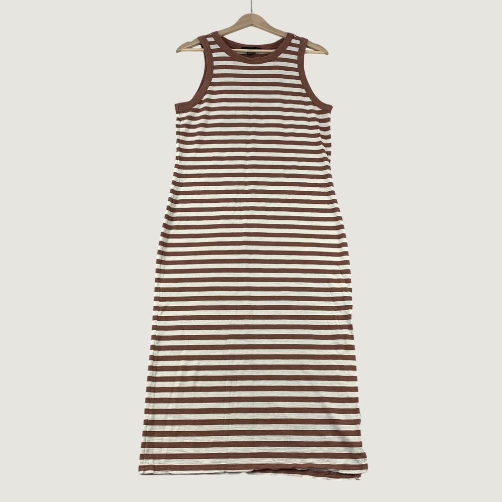 Sanctuary Striped Maxi Dress Women S Brown Casual Sleeveless Organic Cotton